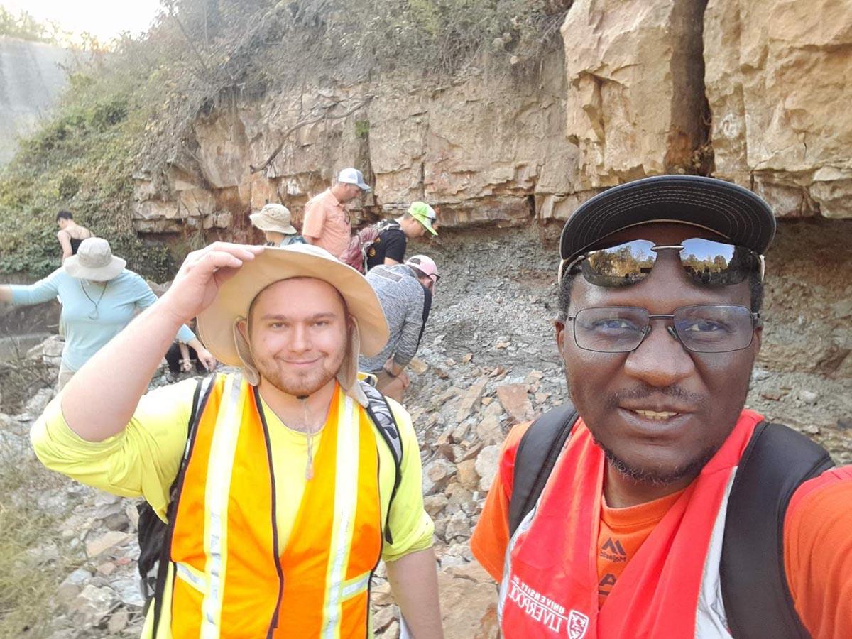 Hunter Weakley, right, is pictured with Dr. Onema Adojoh, an assistant professor of geology at Northwest, at a geologic site. (Submitted photo)